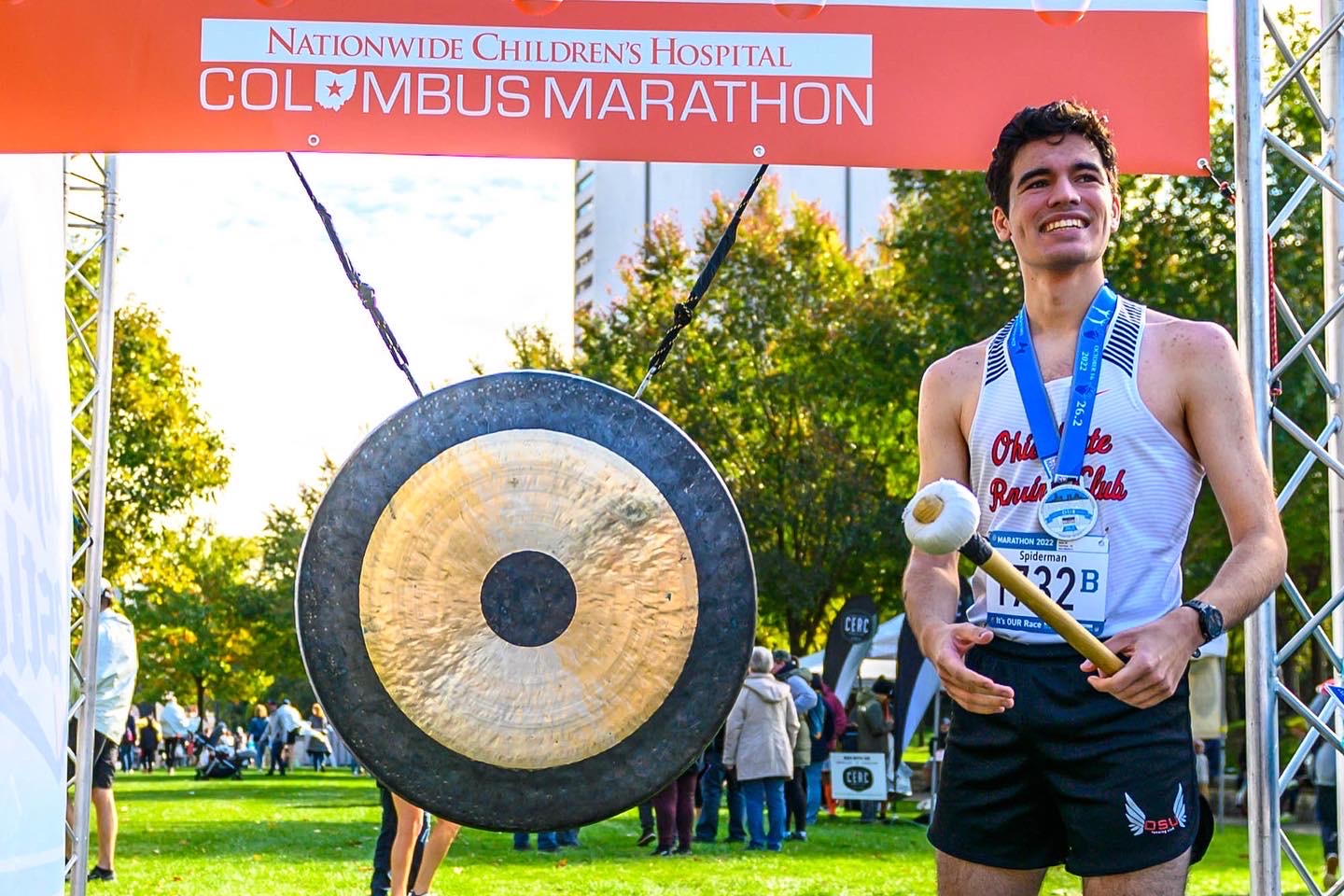 Toby running a marathon